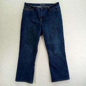 Zena Jean Womens 14‎ (34) Straight Stretch Denim Cotton Blend Dark